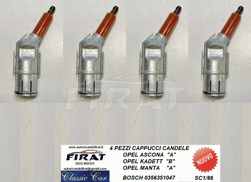 CAPPUCCI CANDELE OPEL ASCONA-KADETT-MANTA (0356351047)